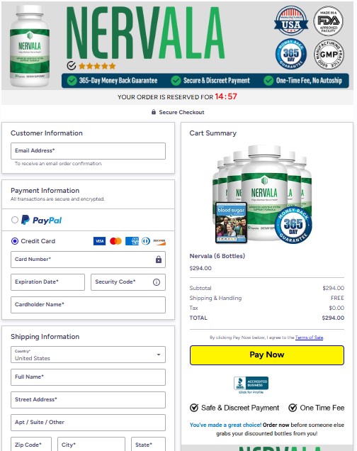 Order Nervala 6 bottle discount package
